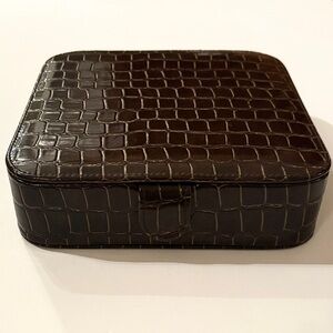 Vintage Ralph Lauren Safari Brown Crocodile Leather Box